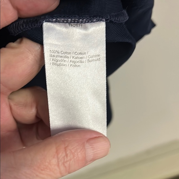 Navy Blue Long Sleeve Henley Shirt - Picture 3 of 5